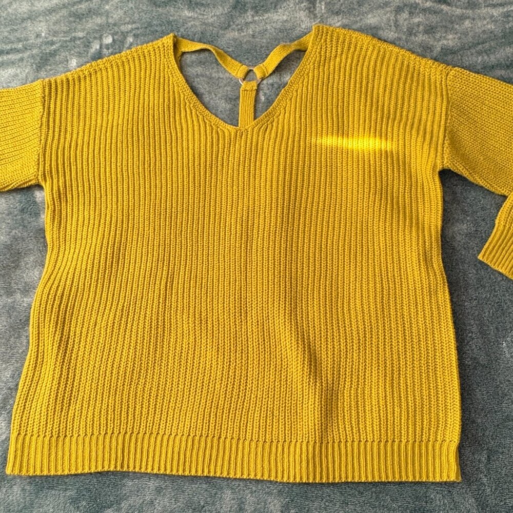 Love by Design Hand Woven Lime/Mustard Sweater Women's Size 2X